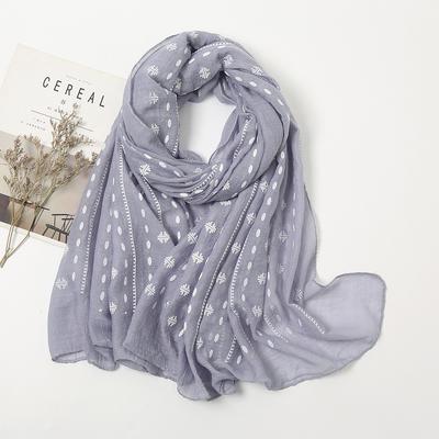 Herbst Neue Schaumstoff-Baumwollschals Für Damen Mädchen Punkte Print Rand Sonnenschutzschals Weiches Foulard Viskose Sommer Damen Wickelschal