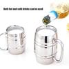Whiskey Barrel Stainless Steel Coffee Mug Insulated Coffee Mug  Indoors and Outdoors