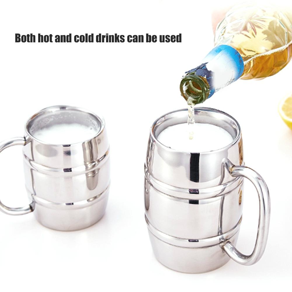 Whiskey Barrel Stainless Steel Coffee Mug Insulated Coffee Mug Indoors and Outdoors