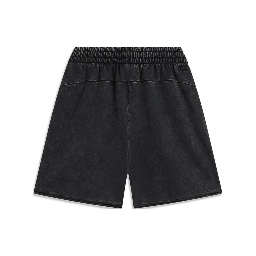 Li Ning Sports Lifestyle Series Loose Knit Comfortable Casual Shorts Men shorts Black AKSU311-1