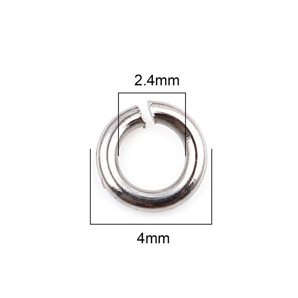 100pcs 0.5mm-1.8mm-4mm-16mm Stainless Steel Open Jump Rings Findings Round Silver Color DIY Making Keychain Necklace Jewelry