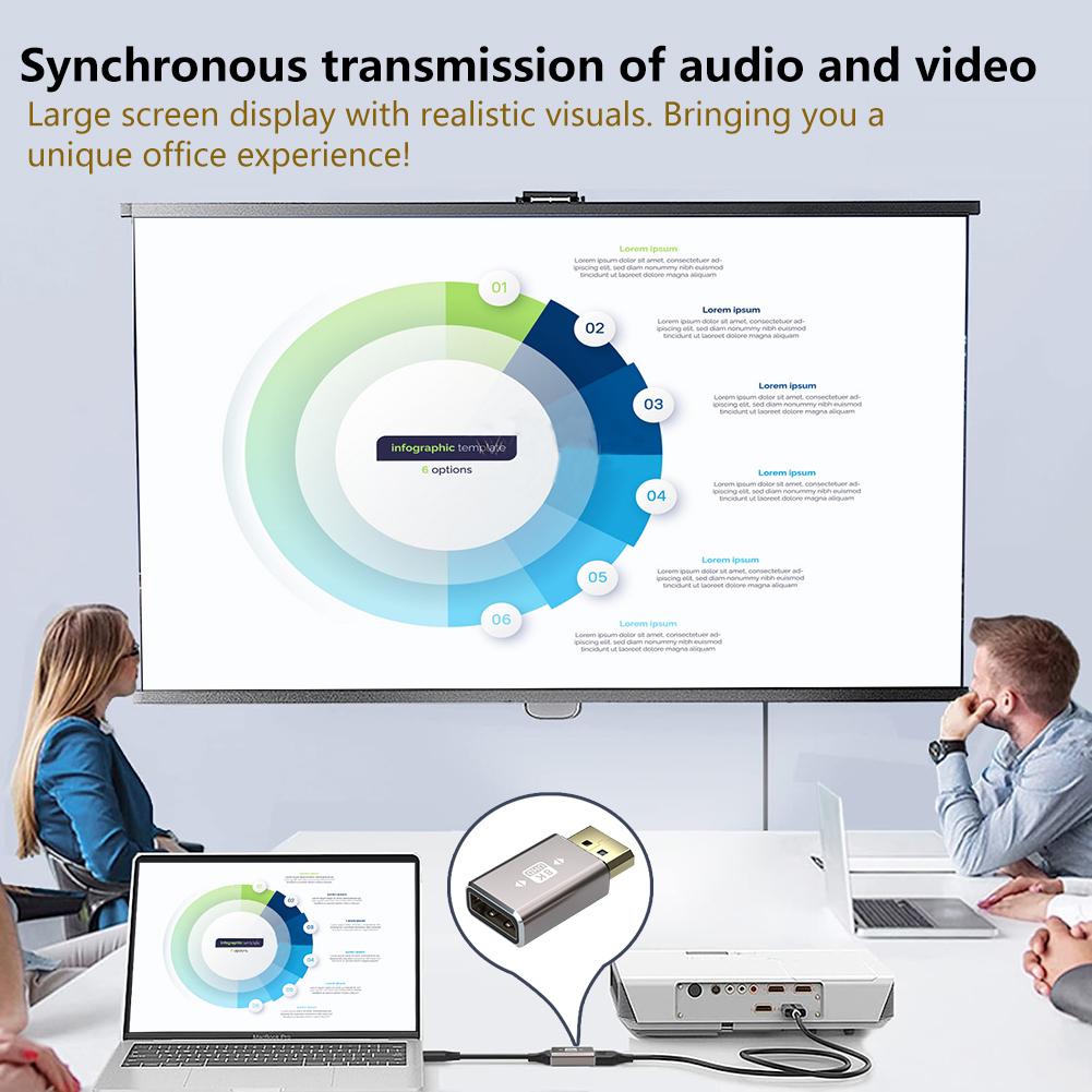 Displayport To Displayport Adapter 8K60Hz Gold-Plated DP To DisplayPort Extension Converter Support Displayport 1.4 for MacBook