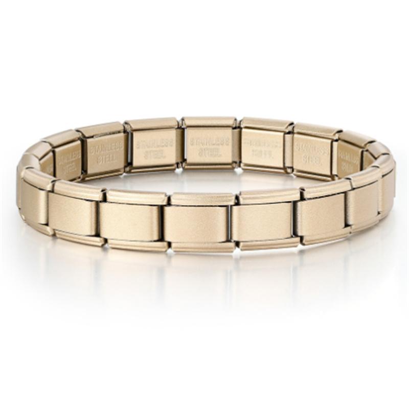 Braccialetti Charm Italiani Fai da Te Catena di Base Bracciale in Acciaio Inossidabile Moduli Assemblati Versatili Regalo Ideale 9mm Universale Dropshipping