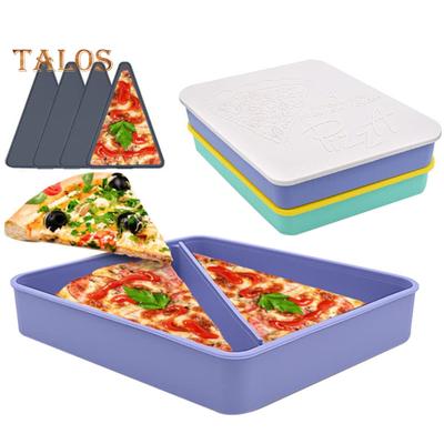 Silicone Pizza Storage Container Reusable 2 Compartments Dishwasher Safe Eco-Friendly Silicone Pizza Box Home Supply