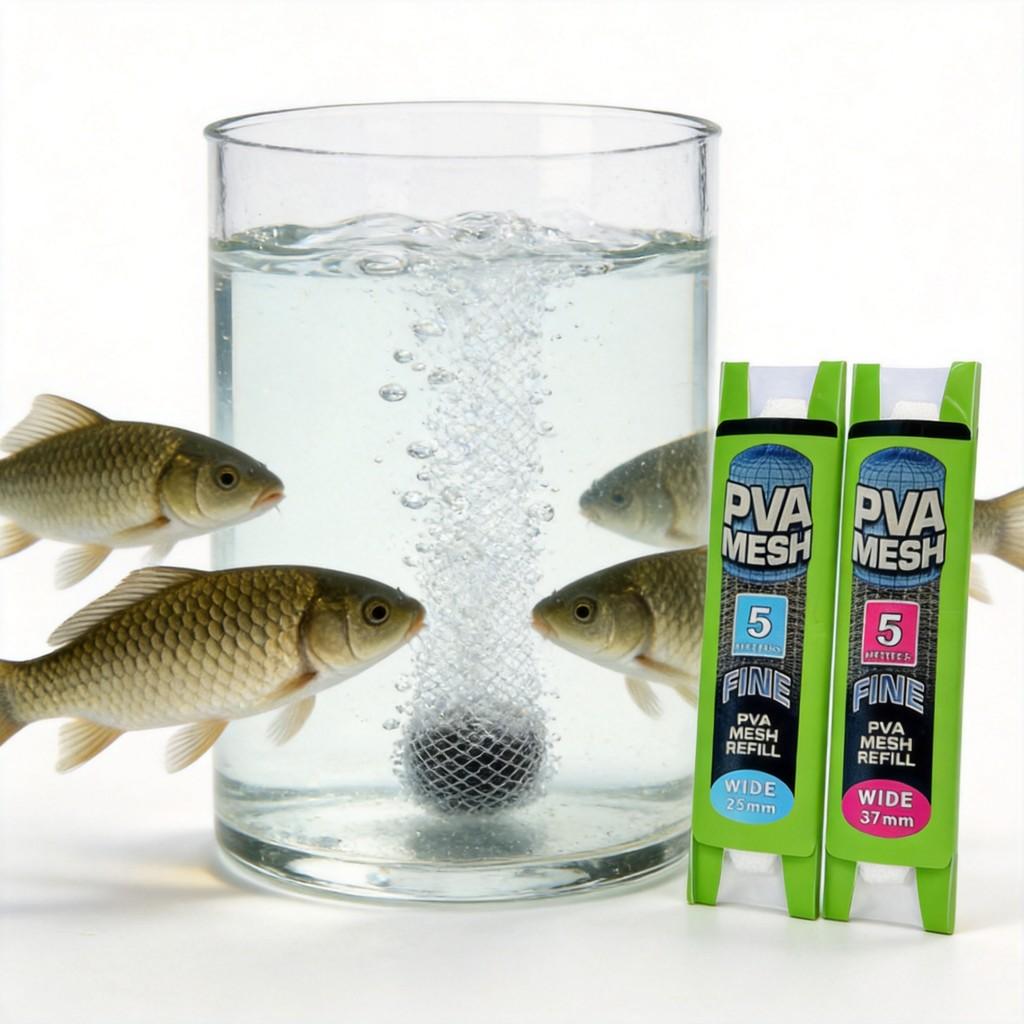 Pva Mesh Water Soluble Line For Carp Fishing With Soft Gel Material For Anglers
