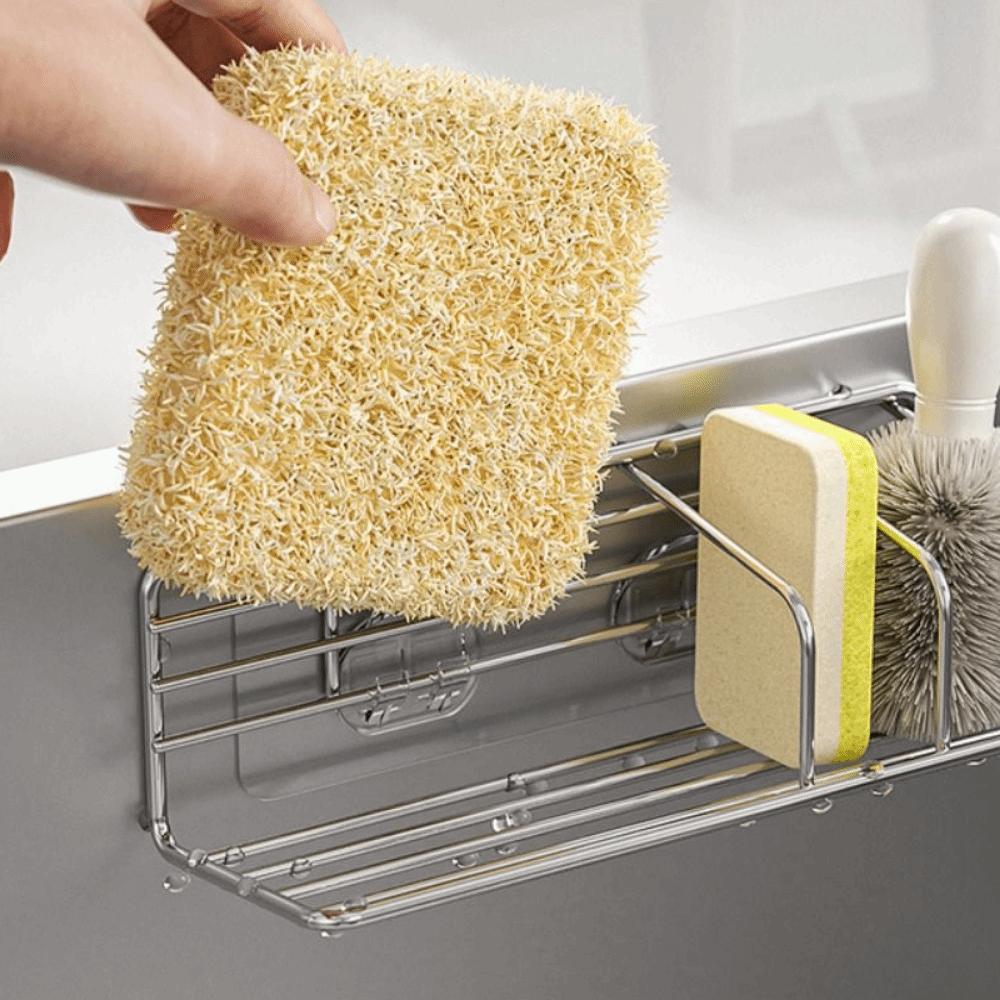 Stainless Steel Sink Storage Rack Space Saving Kitchen Organizer Sponge Hanging Rack  Bathroom