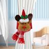 4Pcs Santa Ornament Plush Curtain Tieback Holiday Curtain Holder Christmas Plush Dolls Christmas Decoration Curtain Clasps Belt