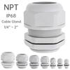 Nylon 1/4-2 Inch NPT Cable Gland IP68 Waterproof Flame Retardant Strain Relief Heavy Duty Secure Seal