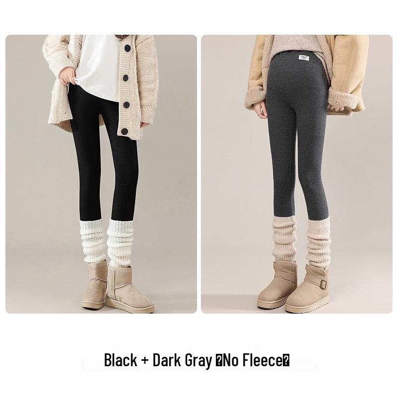 Maternity Fleece Lined Pants - Warm, Soft, Cotton, Belly-Friendly for Spring & Autumn