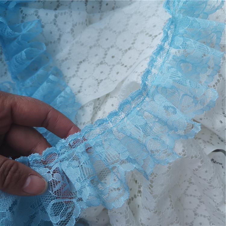 6cm Wide Single Layer Pleated Tulle Lace Fabric DIY Doll Pettiskirt Pet Clothing Skirt Curtain Home Textile Sewing Decoration