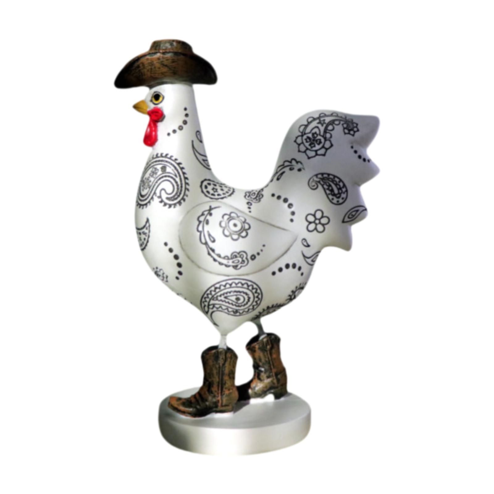 Rooster Garden Statue Figurine Collectible Animals Statue Ornament Outdoor белый