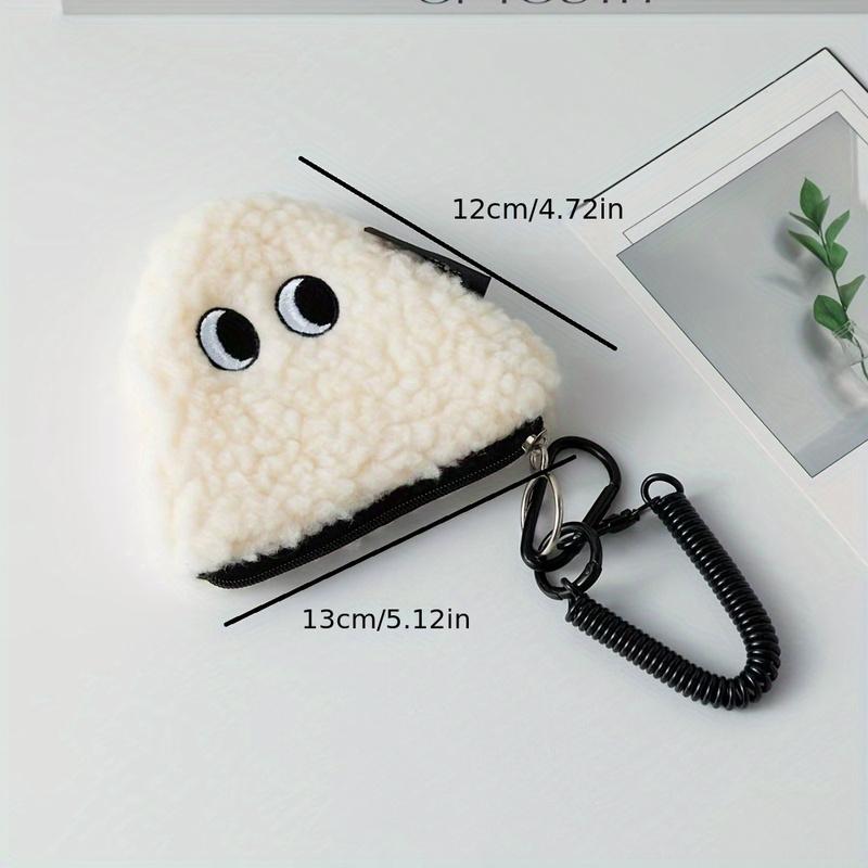 Cute Rice Vegetable Roll Plush Wallet, Kawaii Hanging Storage Bag with Zipper Lightweight Portable Organizer Pouch