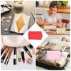 uxcell PU Leather Square Makeup Waterproof Cosmetic Organizer Bag with Makeup Brush Holder for Women Pouch, Zipper, (Pink, Small)