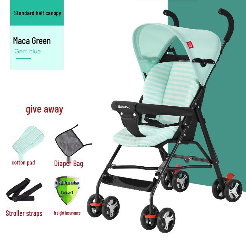 Lightweight Folding Umbrella Stroller with Reclining Seat for Babies and Toddlers