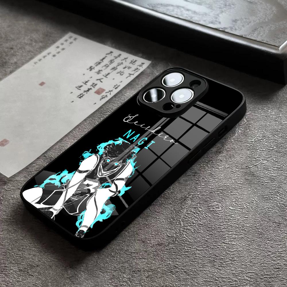 Blue Lock Anime Phone Case For IPhone 16 Pro Max 15 Plus 14 Pro 12 11 13 Mini X XR XS Max 8 7 Plus SE Glass Cover