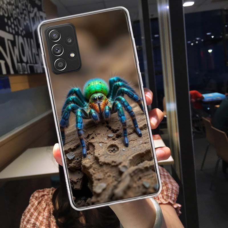 

Spiders on the Spider Web Phone Case for Samsung A54 A57 A37 A17 A14 A15 A12 A24 A34 A55 A35 A25 A52S A07 A05S A04S A22 A32 A72 Samsung Note 20Ultra