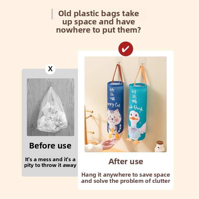 Wall-mounted Garbage Bag Storage Wonder, Kitchen Plastic Bag, Organizing Bag, Hanging Shopping Bag, Storage Bag, Storage Hanging Bag