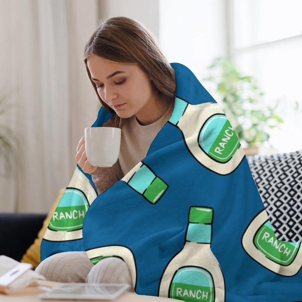 Ranch - salad dressing bottle (blue) Throw Blanket Quilt Giant Sofa Tourist Thin Blankets