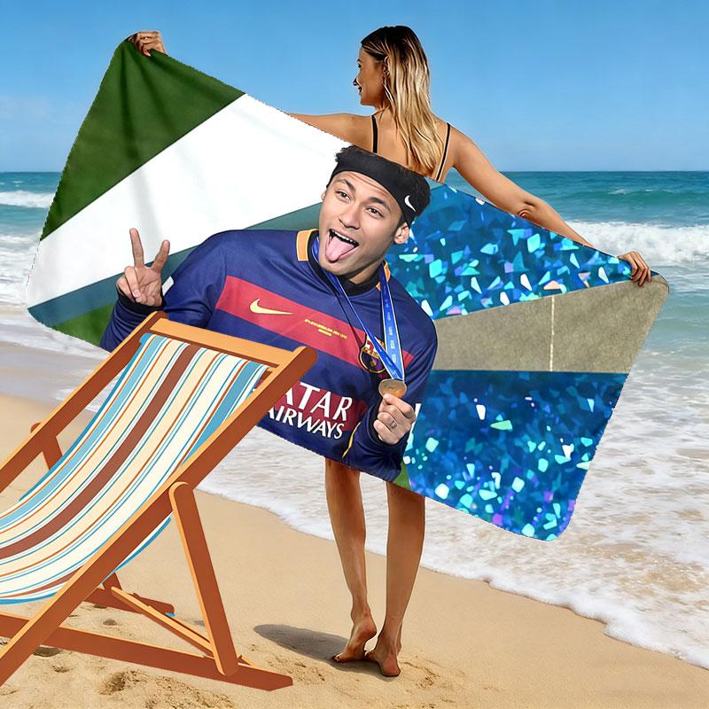 Neymar Jr Print Beach Towel, Large Soft Quick Dry Towel for Beach Camping Swimming