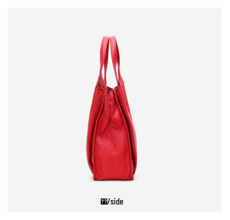 Women's Soft Leather Tote Bag 2025 - Large Capacity Genuine Cowhide Shoulder Handbag