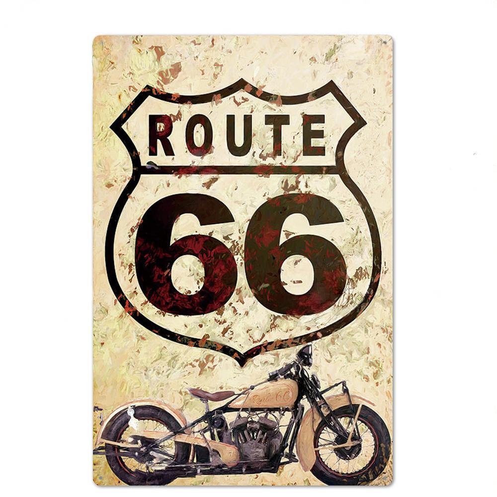 Vintage Metal Tin Signs Route 66 Posters Decor Metal Sign Plaque Vintage Retro Garage Wall Decor Fo Bar Club
