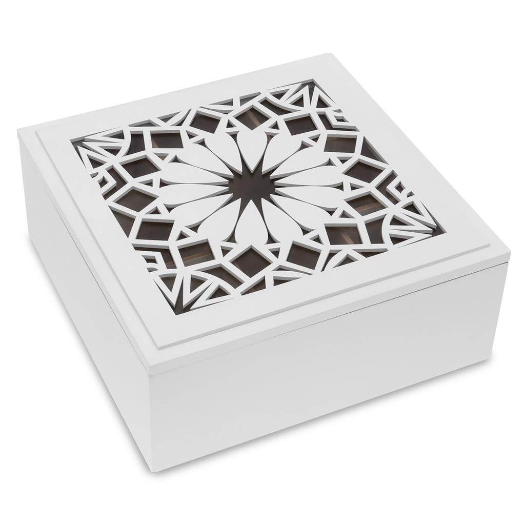 Wood Tea Bag Storage Box 9 Compartments Teabag Gift Box Hollow out Cabinet Organizer Multipurpose Tea Packet Holder