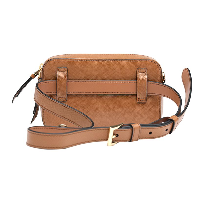 Prada Saffiano Zip Closure Leather Crossbody Bag Women bags Brown 1BL019-NZV-F098L-V-OOO