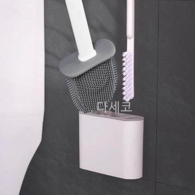 Brosse de nettoyage pour toilettes en silicone 2-en-1 Outil de nettoyage polyvalent pour salle de bain