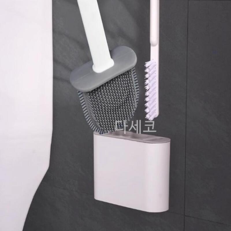 Silicone Toilet Cleaning Brush 2-in-1 Multipurpose Bathroom Cleaning Tool 1 gray