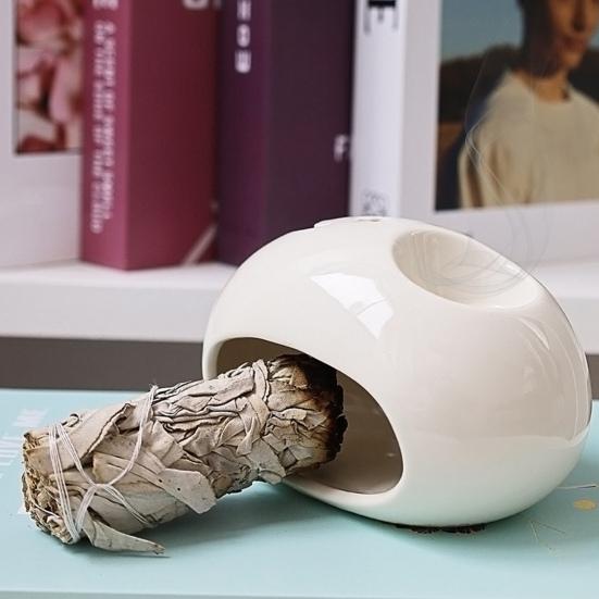 Ceramiczny palnik kadzideł Palo Santo Biały uchwyt na szałwie Nowoczesny biały mini pojemnik na kadzidełka aromaterapeutyczne joga medytacja dekoracja stołu prezent na festiwal
