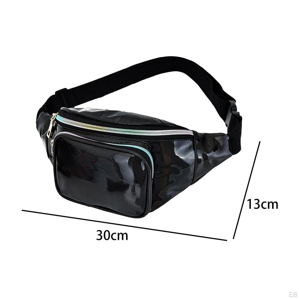 Waist Carry ,with Adjustable Strap, Resistant Shiny Chest Pocket Holographic for Cycling Women