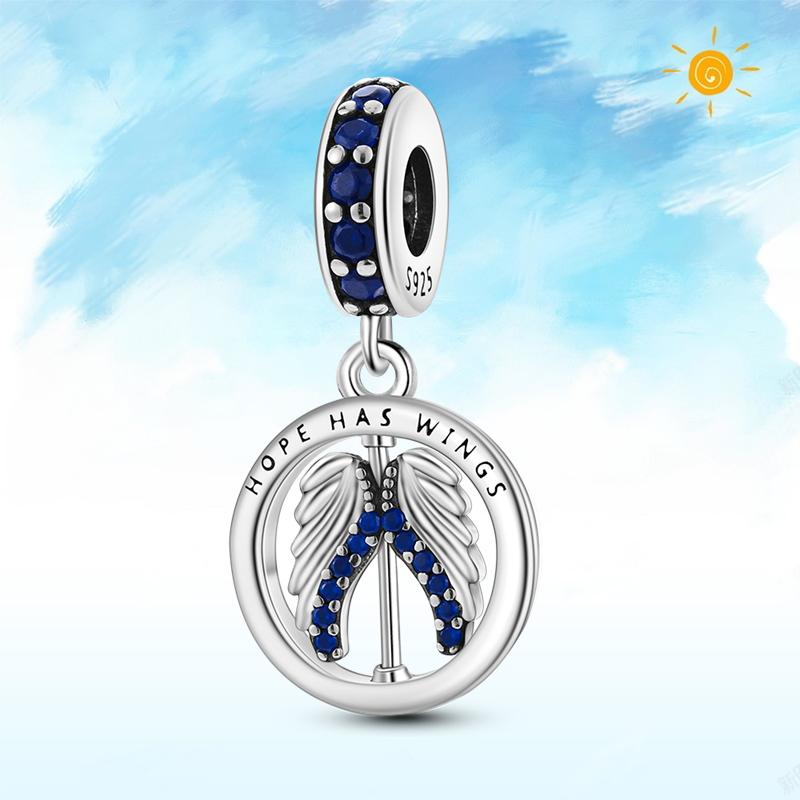 copper Authentic Charm Bead Charms Blue Sea Butterfly Whale CZ Charm Bead Charms Bead Charms Compatible With Authentic Accessories Bracelets Do It You
