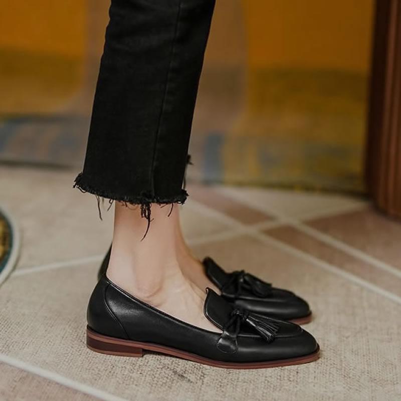 

Жіночі лофери в британському стилі в ретро стилі Жіночі лофери 2022 Новий стиль літа 2022 Зручне односпальне взуття Жіноче коричневе взуття 34 чорний