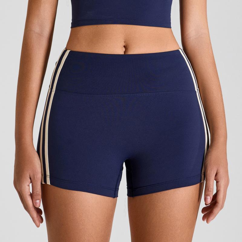 New Nude Yoga Shorts For Women, Contrasting High Waisted Peach Sports Shorts, Women'S Running And Fitness Pants