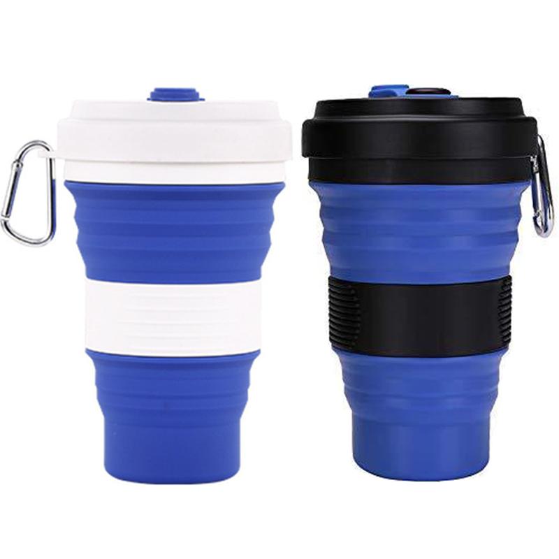 550ml Lightweight to Carry Folding Cup Mountaineering Camping Biking Athletic Multi-Purpose Coffee Cold Drink Retractable Drinkware Mug