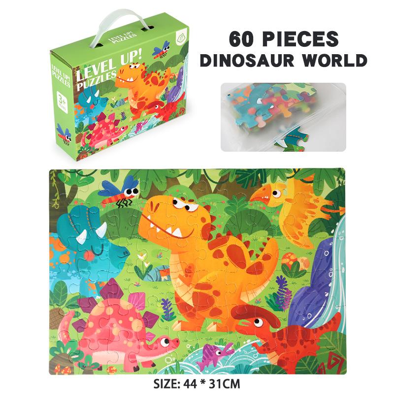 To Up The Next Level Of 6-In-1 Solid Wood Puzzle Gift Box 60 Pieces Of Educational Toys Children'S Hands-On Animal Toys Gifts