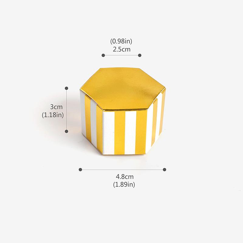 Mini Lovely Gold Round Polka Dot Gold Striped Paper Candy Boxes For Baby Shower gift box Birthday Wedding Party Favor Box
