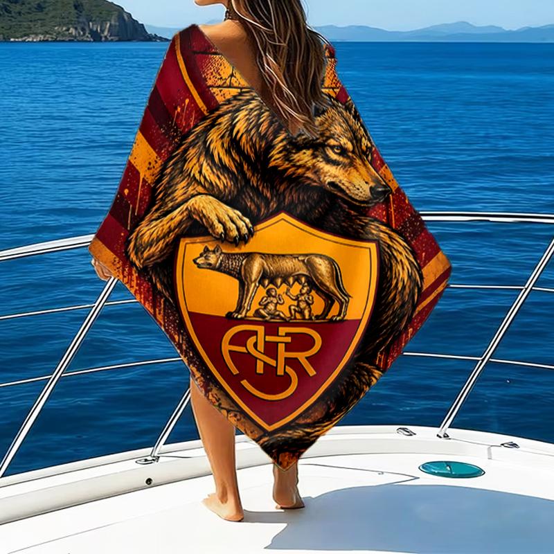 Beach Towel with Rome logo Pattern - soft,absorbent,machine washable Lightweight&Modern,swimming,Travel Essentials