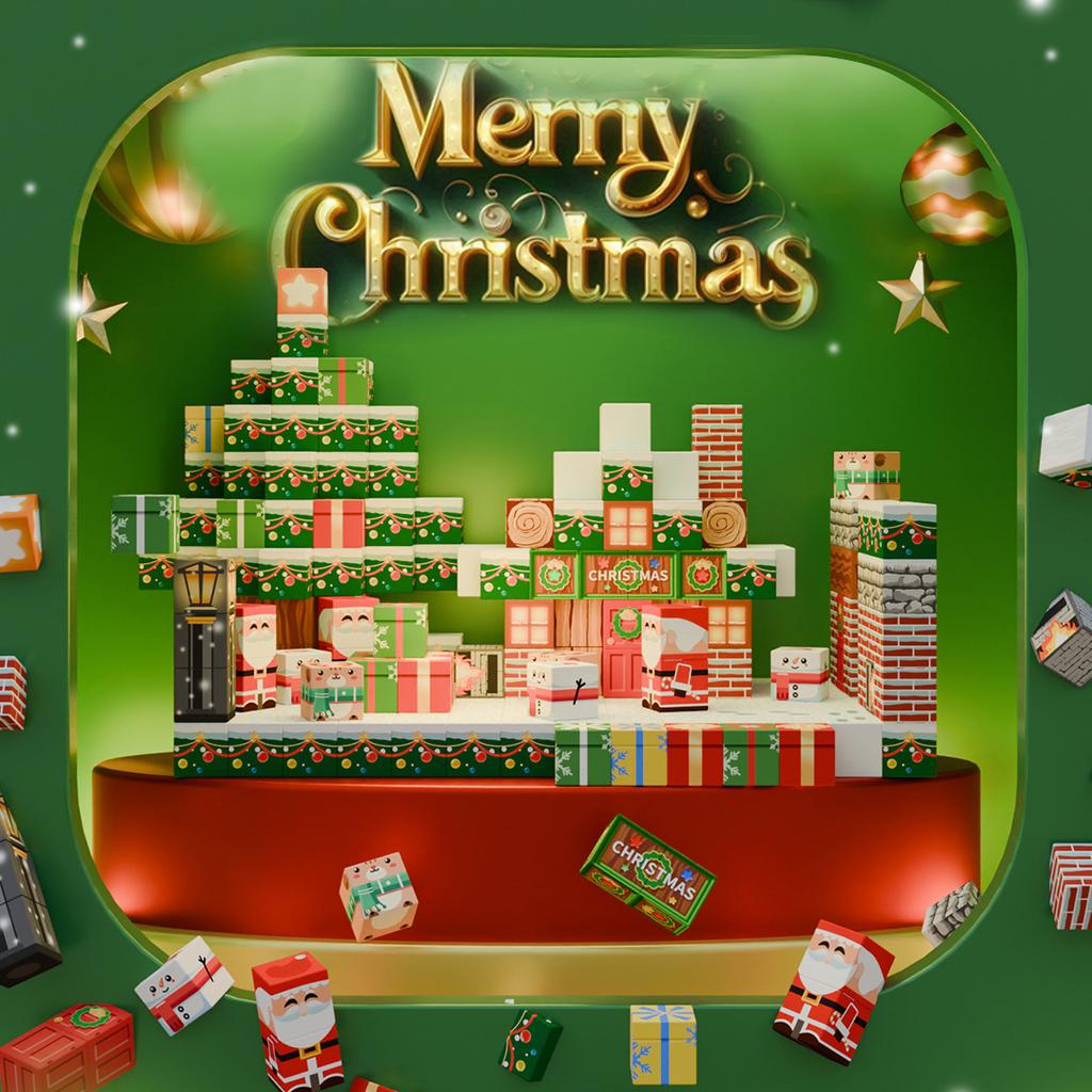 Non-Toxic Christmas Creative Magnetic Building Block Bricks My Famous Scene World Architectural Set Diy Model Kids Toy Christmas Gifts