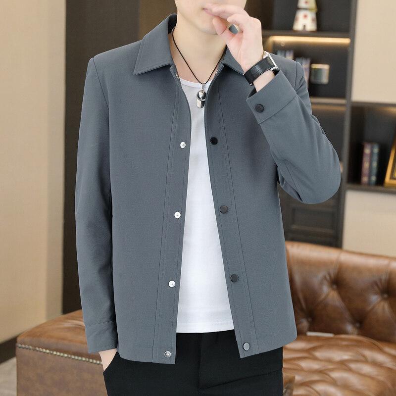 Men's Jacket Spring New Style Business Casual Men's Top Lapel Jacket Loose and Versatile