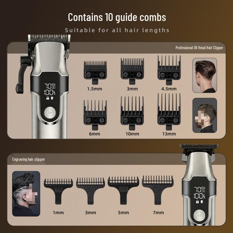 High-Power Electric Hair Clipper & Parent-Child Scissor Set - Professional Salon Trimmer