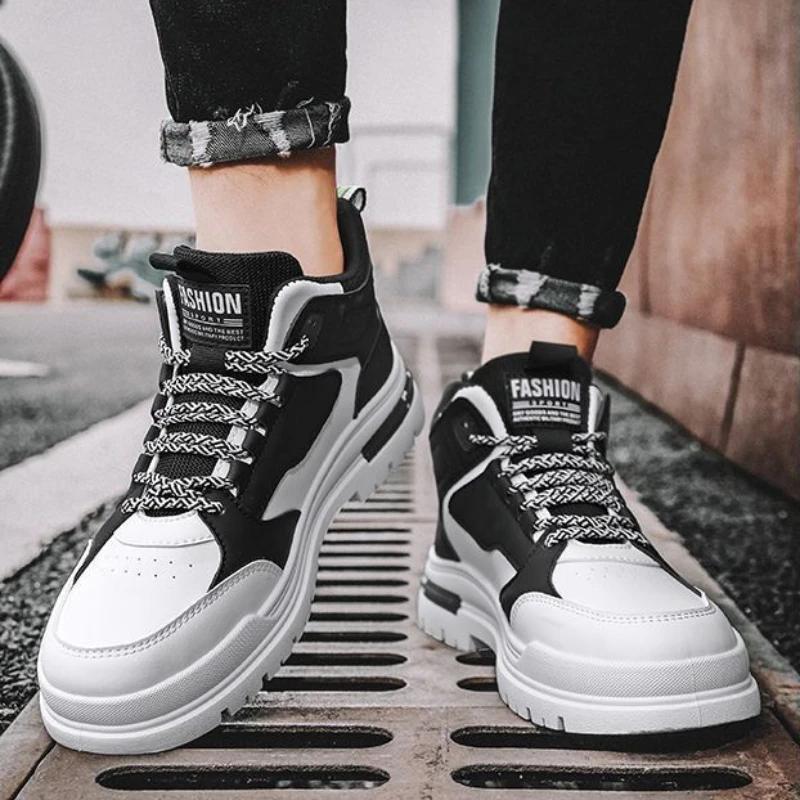 Men's Boots Autumn/winter Trend New Outdoor Sports Thick Soled Knight Boots High Top Thick Soled Anti Slip Snow Boots