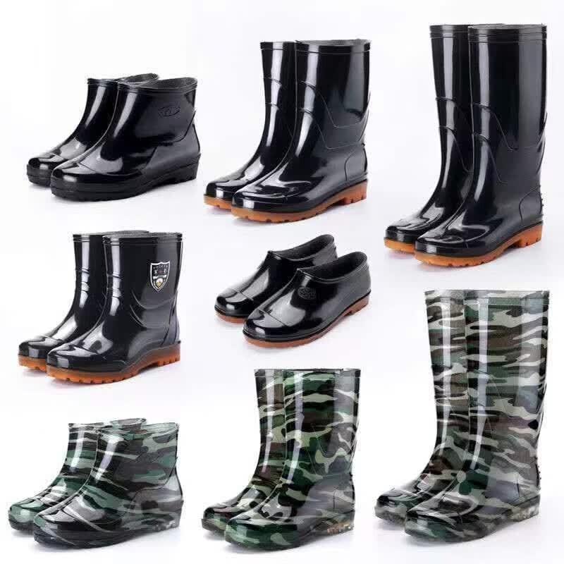 Unisex Black High-Top Rain Boots