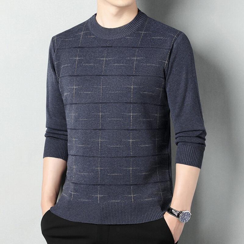 

Осенне-зимний мужской свитер, вязаная нижняя рубашка, мужской шерстяной свитер с круглым вырезом, теплая верхняя одежда 185/96A темно-серого