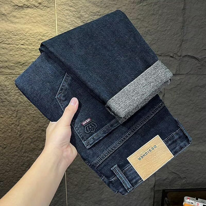 

Мужские новые универсальные узкие прямые джинсы Джинсы слим фит Новые эластичные повседневные длинные брюки 38