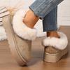 Fashion Fluffy Furry Platform Snow Boots Woman 2025 Thicken Plush Warm Winter Ankle Boots for Women Non Slip Thick Sole Cotton Shoes