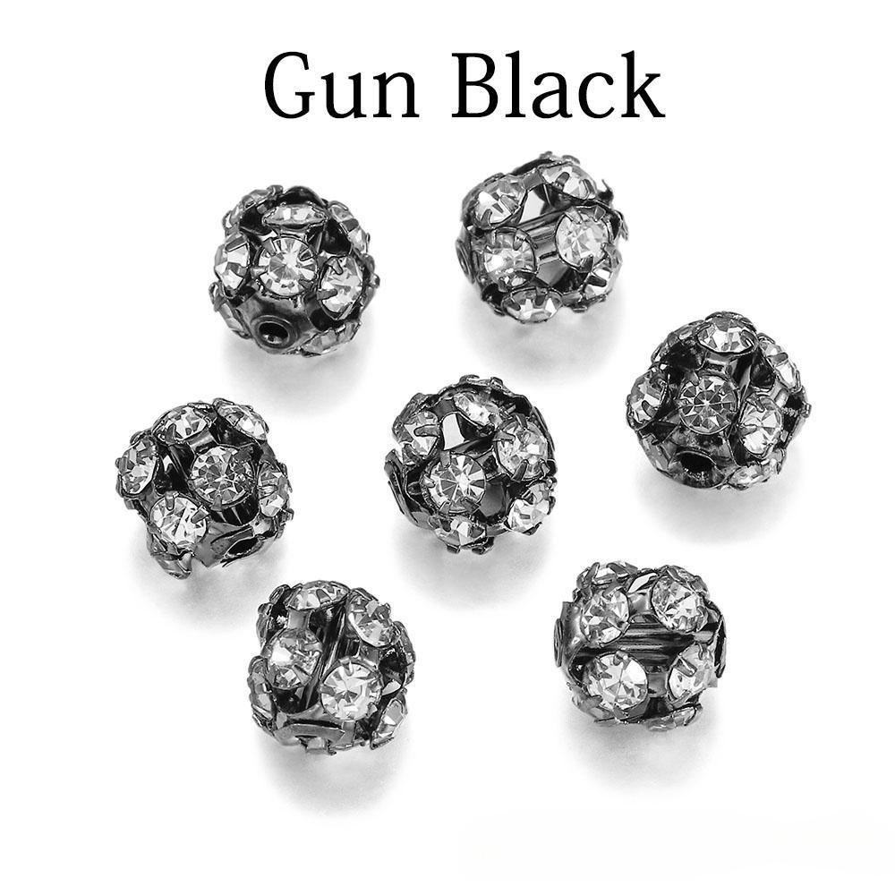 30 teile/los Kupfer Überzogene Glas Strass Ball Perle imitieren Kristall Runde Spacer Lose Perlen Für Armband Schmuck Machen Liefert