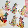 3D Sitting Cat Refrigerator Magnet Embossed Geometric Colorful Kitten Fridge Magnet Home Kitchen Cabinet Locker Whiteboard Decoration