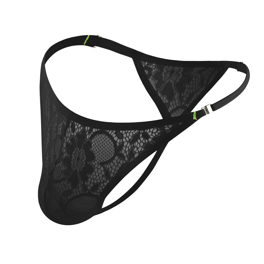 Men Lace G String Sexy Underwear Man Thong Sissy Panties Tanga G-string Transparent Erotic Lingerie Penis Pouch Underpants