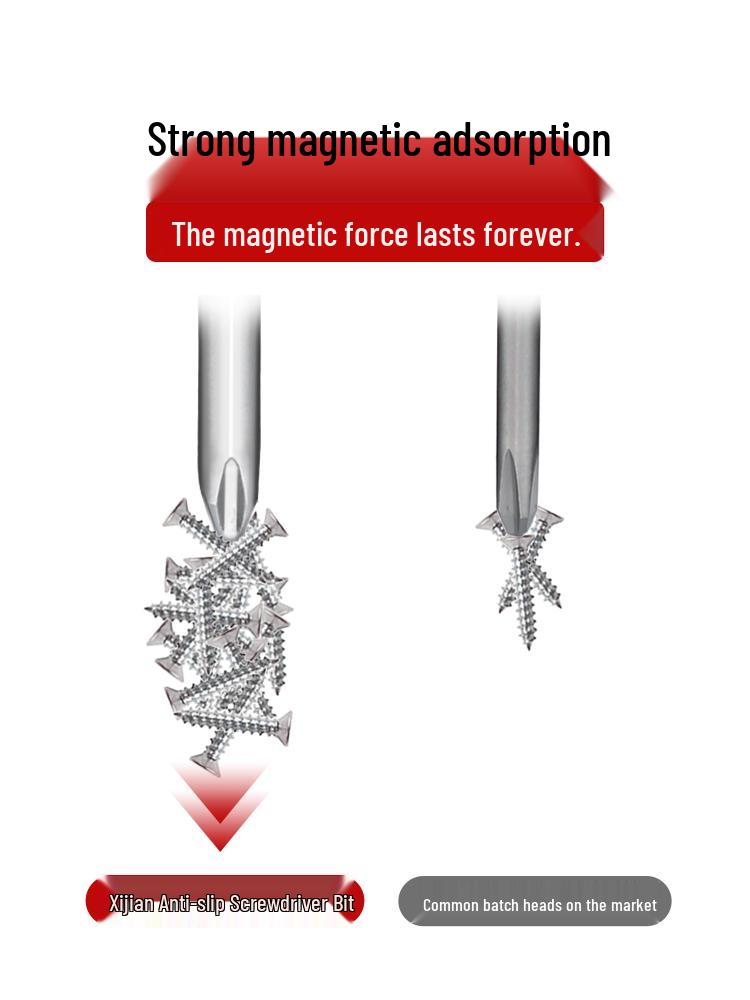 S2 PH2 Strong Magnetic Phillips Screwdriver Bit for Electric Drills and Air Screwdrivers